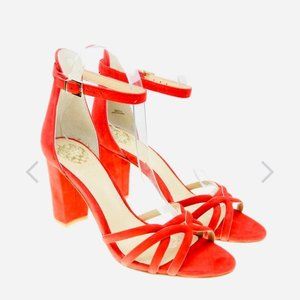 VINCE CAMUTO Catelia Suede Leather Strappy Block Heel Shoes Valentines